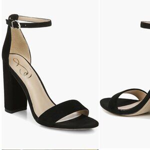 Sam Edelman Yaro Ankle Strap Sandal 7.5 Black Suede